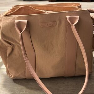 Poppy & Peonies Dusty Rose Tote with Pale Pink Straps